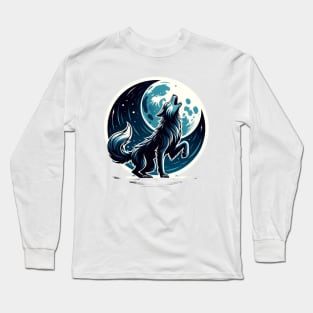 Midnight Howl - Mystique of the Moonlit Wolf Long Sleeve T-Shirt